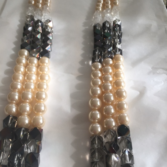 COLDWATER CREEK PEARL & CRYSTAL NECKLACE - Picture 3 of 6